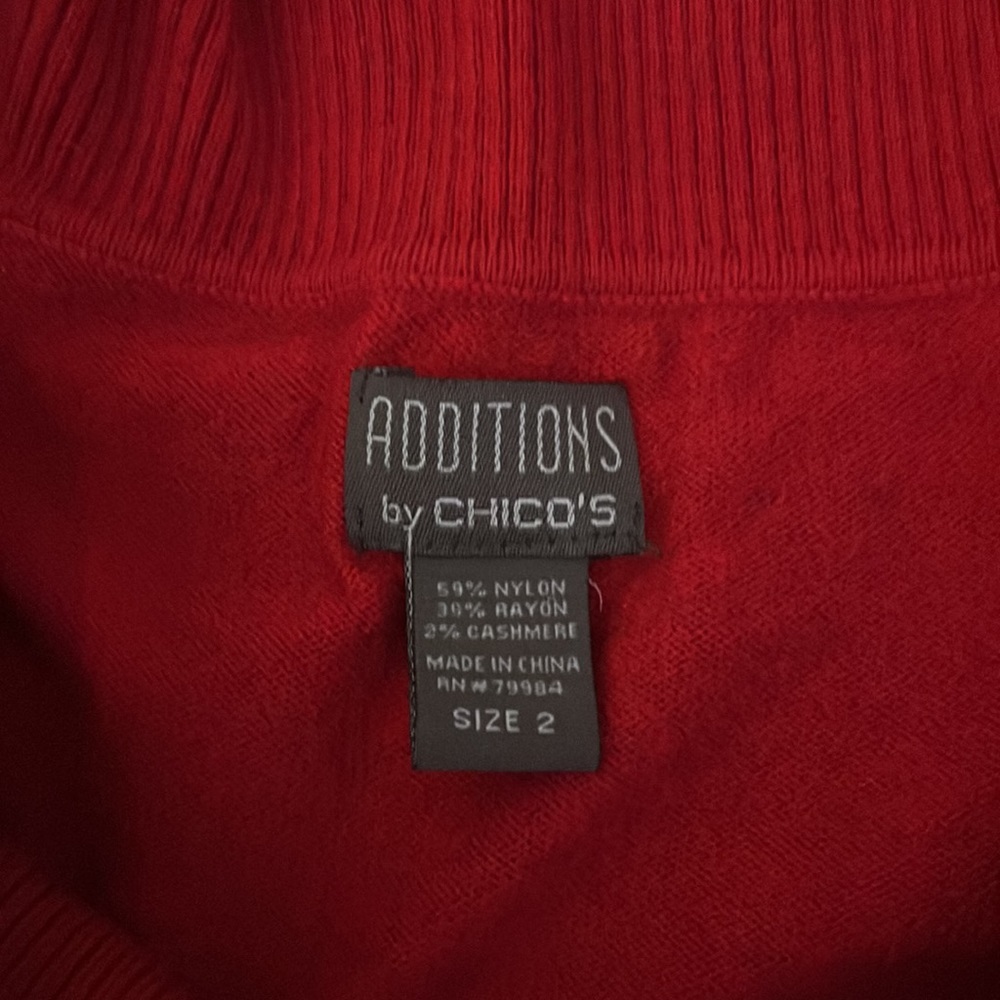 Additions by Chico’s red cowl neck sweater size 2‎ - Picture 3 of 5
